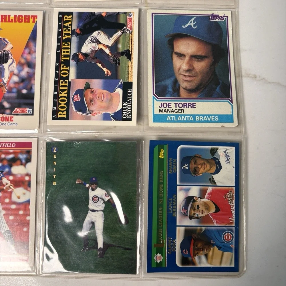 Topps 1992 Baseball Card Lot of 9 - Score 1992, Brett Sax Cone Knoblauch